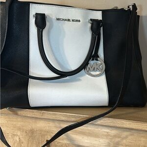 Michael Kors Two-Tone Black and White Satchel